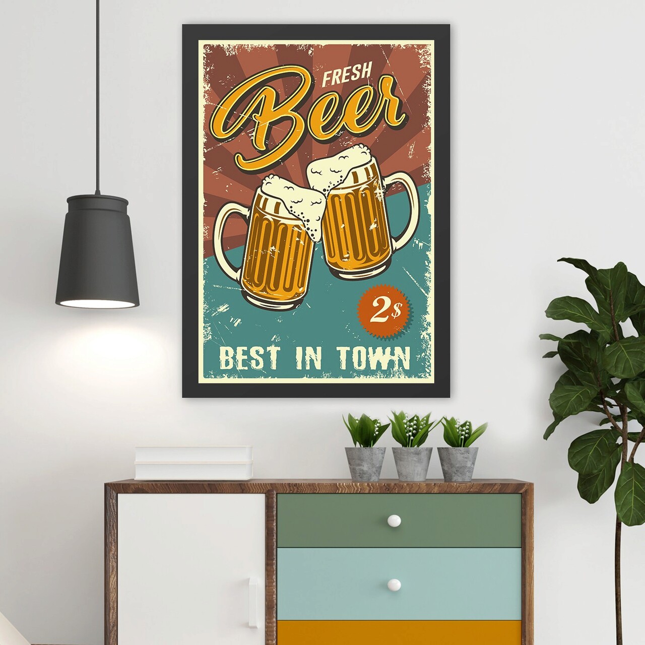 Tablou decorativ, Fresh Beer (40 x 55), Polistiren, Multicolor - imagine 3